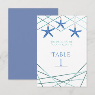 Étoile de mer et lignes modernes Numéro de table é