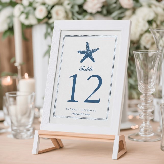 Étoile de mer gracieuse | Numéro de table (Créateur téléchargé)