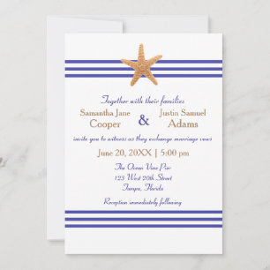 Étoile de mer nautique - Faire-part de mariage