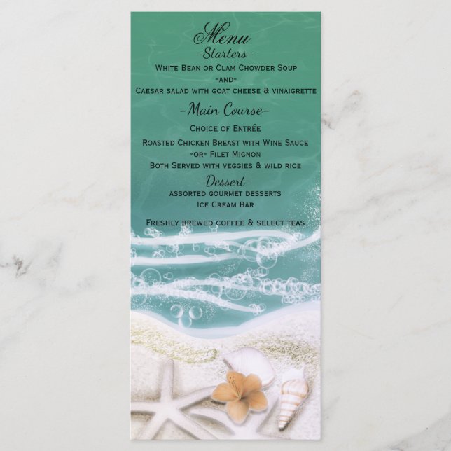 Étoile de mer sur le menu d'eau de mer sarcelle de (Devant)
