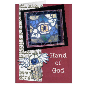 Étoile de mosaïque de David et main de Dieu
