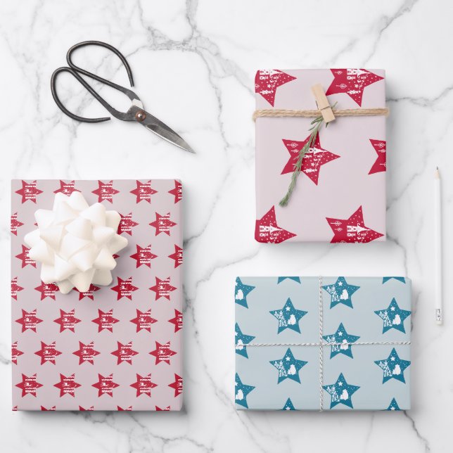 Étoile de Noël avec un motif de feuille de papier  (Recto)