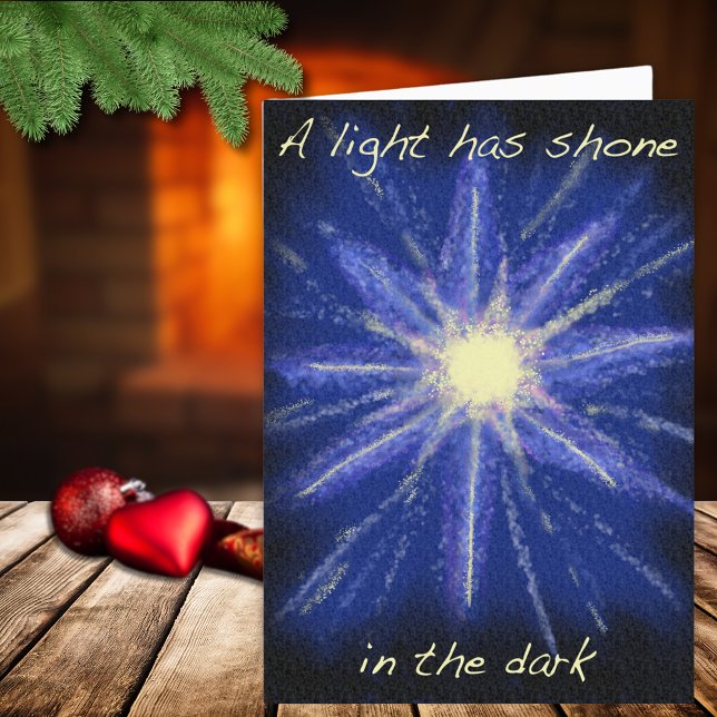 Étoile de Noël de la merveille Bible citation d'ar (Christmas star modern art and bible quote religious holiday greetings card)