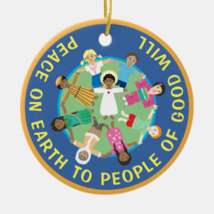 Étoile de Noël et ornement en céramique de la Paix