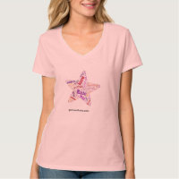Étoile de rose de T-shirt de dames de GoTeamKate