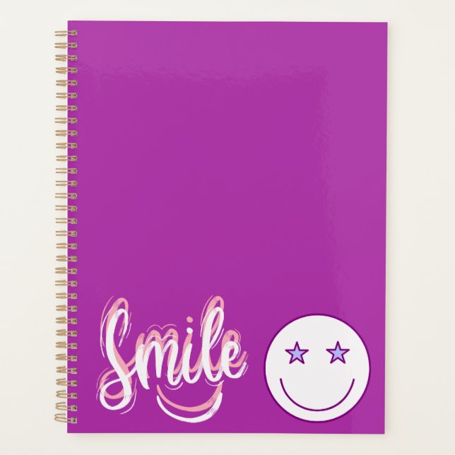 Étoile de sourire violet Emoji Planificateur non d (Devant)