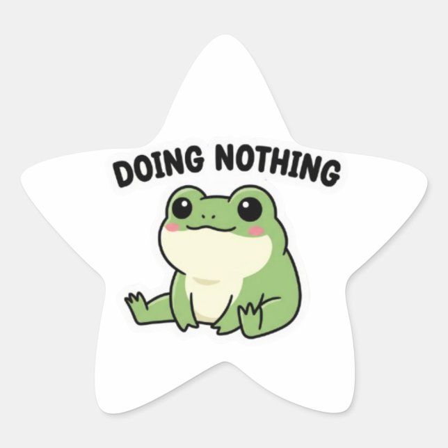 Étoile Doing Nothing Frog Sticker Cute Relaxed Frog Meme  (Devant)