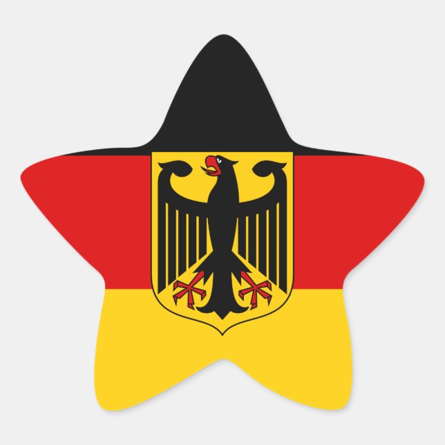 Étoile Drapeau allemand avec Sticker en crête (étoile) (Devant)