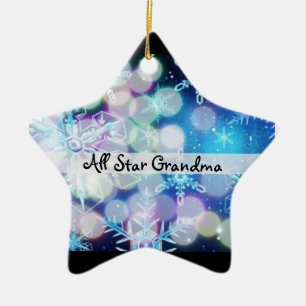 Étoile En Céramique Grand-mère Photo Modèle ornement de Noël"