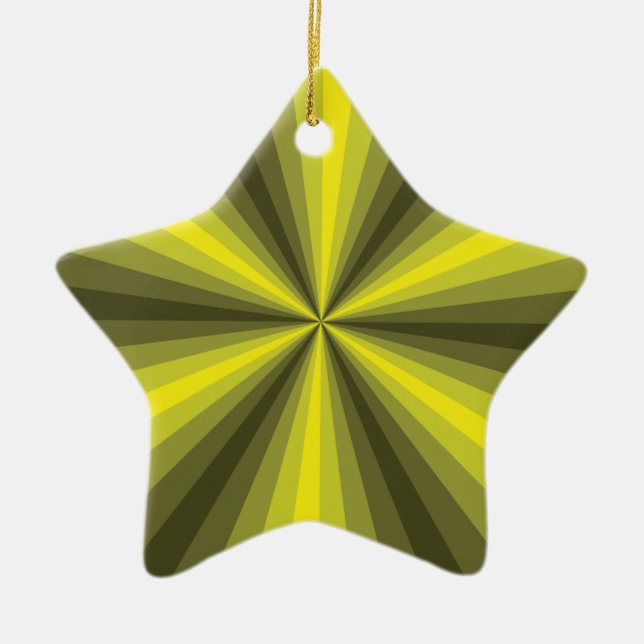 Étoile En Céramique Illusion d'optique Ornement Jaune (Devant)