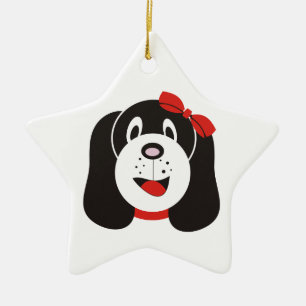 Étoile En Céramique Joyeux ornement de chiot stupide