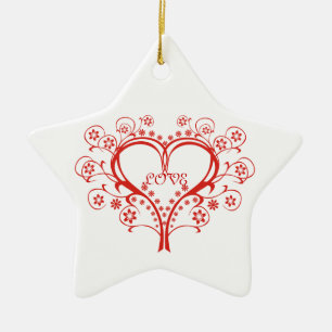 Étoile En Céramique Love Swirl Coeur Saint Valentin ornement personnal