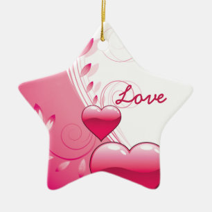 Étoile En Céramique Love Valentine's Day coeurs tournois ornement pers