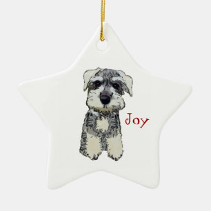 Étoile En Céramique Mini ornement de joie de Schnauzer
