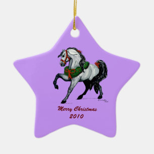 Étoile En Céramique Ornement andalou de cheval de Noël