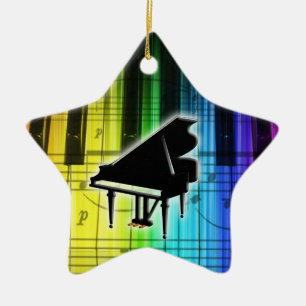 Étoile En Céramique Ornement coloré de clavier de piano