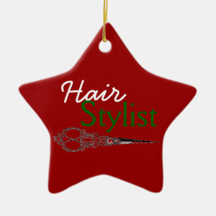 Étoile En Céramique Ornement de cadeau de coiffeur