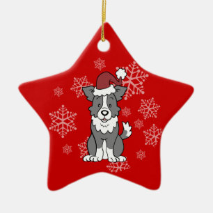 Étoile En Céramique Ornement de chien de border collie