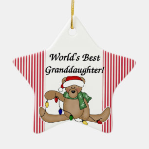 Étoile En Céramique Ornement de Granddauther du monde d'ours de