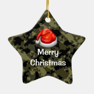 Étoile En Céramique Ornement de Joyeux Noël d'étoile de Camo de rég