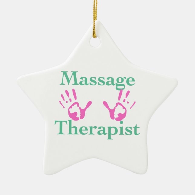 Étoile En Céramique Ornement de la main de guérison (Devant)