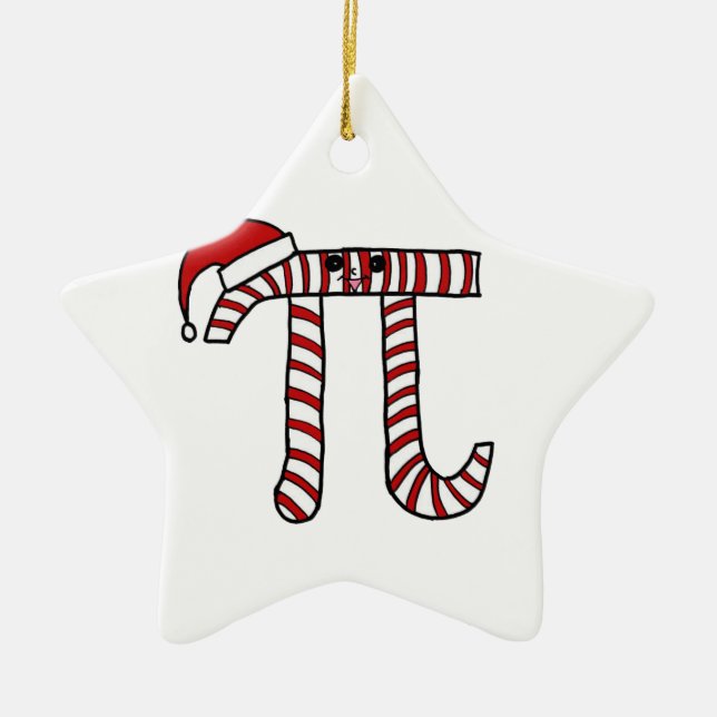 Étoile En Céramique Ornement de maths de Noël pi (Devant)