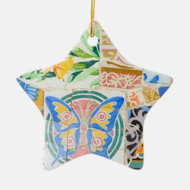 Étoile En Céramique Ornement de mosaïques de Guell de parc (Devant)
