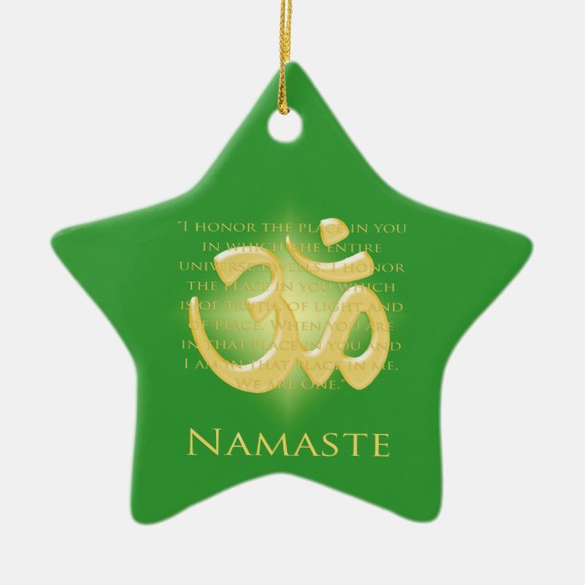Étoile En Céramique Ornement de Namaste (Devant)