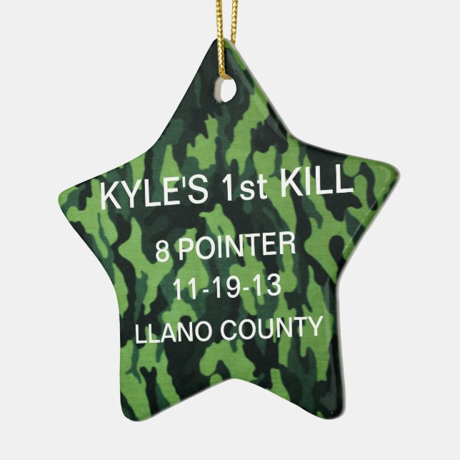 Étoile En Céramique Ornement de "PREMIERS CERFS COMMUNS" (Gauche)