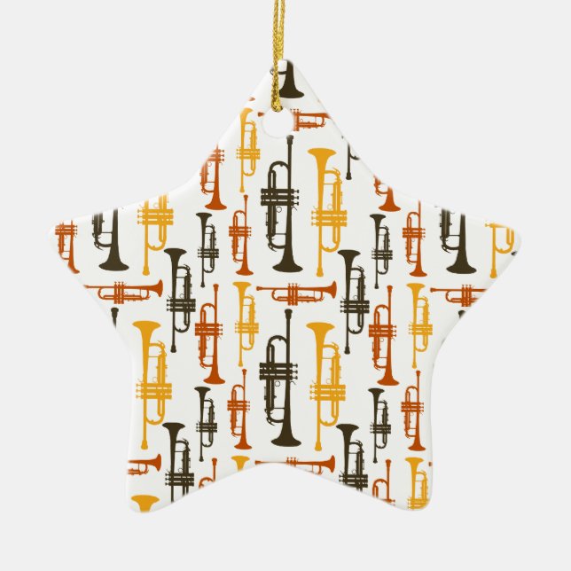 Étoile En Céramique Ornement de trompette (Devant)