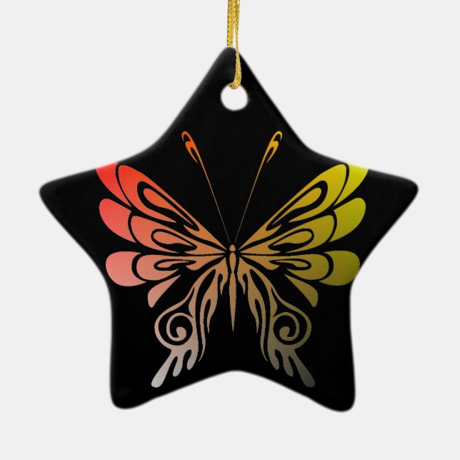 Étoile En Céramique Ornement papillon (Dos)