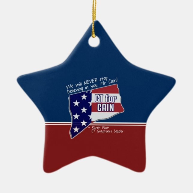 Étoile En Céramique Ornement pour le courrier de Karen. Chef de CT (Devant)