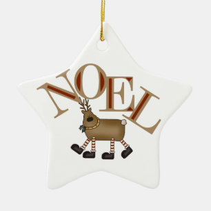 Étoile En Céramique Ornement Reindeer Noel Keepsaké