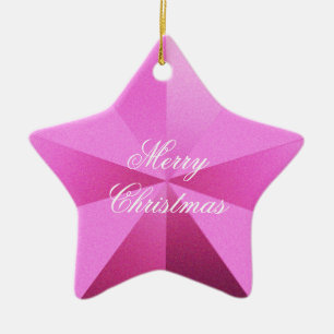 Étoile En Céramique Ornement rose Star de Noël personnalisable