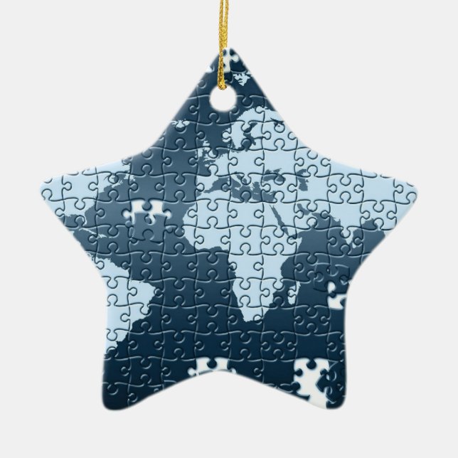 Étoile En Céramique Perplexe ! Ornement (Devant)