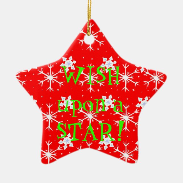 Étoile En Céramique Souhait d'un ornement d'étoiles (Devant)