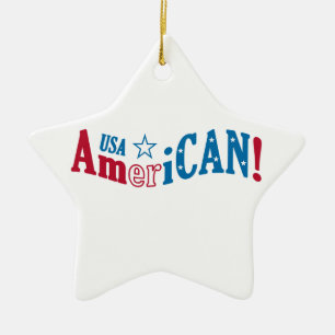 Étoile En Céramique USA AmeriCAN ! ornement personnalisé