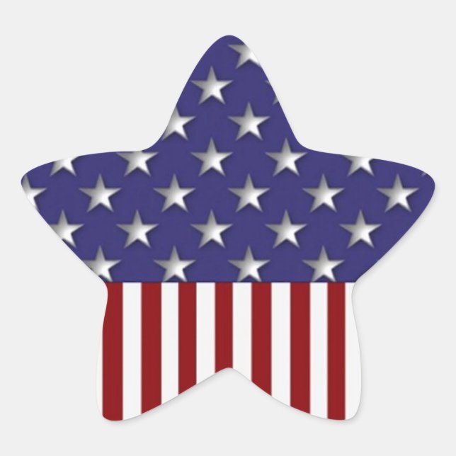 Étoile Étoiles et rayures Sticker patriotique (Devant)