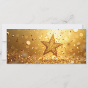 Etoile festive et paillettes dorées 