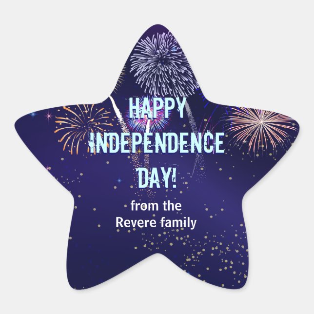 Étoile Fireworks du ciel de nuit 4 juillet Sticker (Devant)