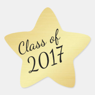 Étoile Gold Star Class of 2017 Custom Graduation Sticker