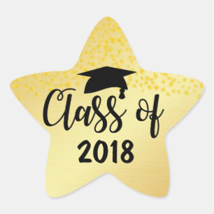 Étoile Gold Star Class of 2018 Custom Graduation Sticker