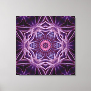 Étoile hexagonale fractale violette sur toile