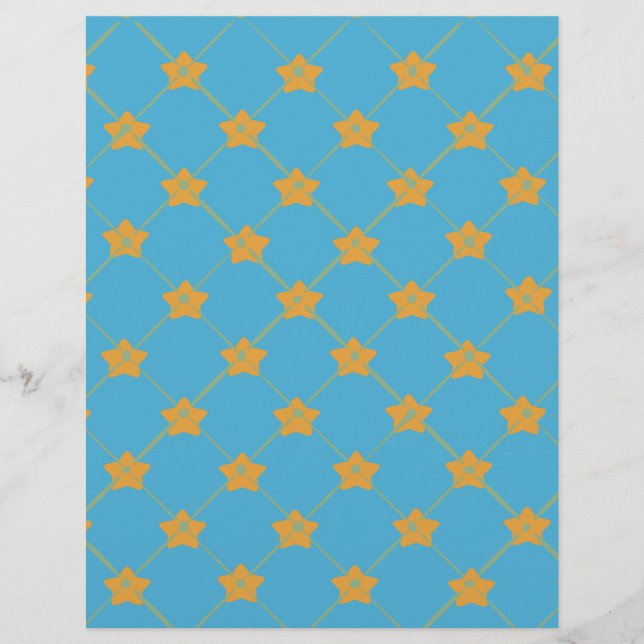 Étoile jaune et motif bleu : (Devant)