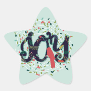 Étoile Joie joyeux Sticker de Noël