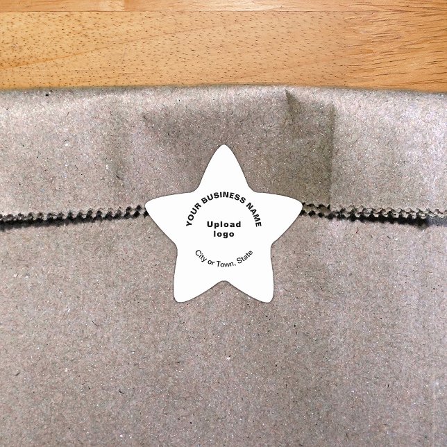 Étoile Marque d'affaires sur Sticker en forme d'étoile bl (Build brand name awareness. Your business brand on white star sticker.)