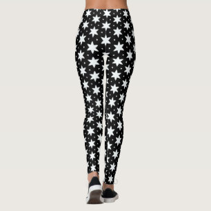 Étoile noire et blanche leggings Motifs