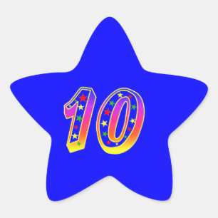 Étoile Numéro 10e Sticker de fête d'anniversaire