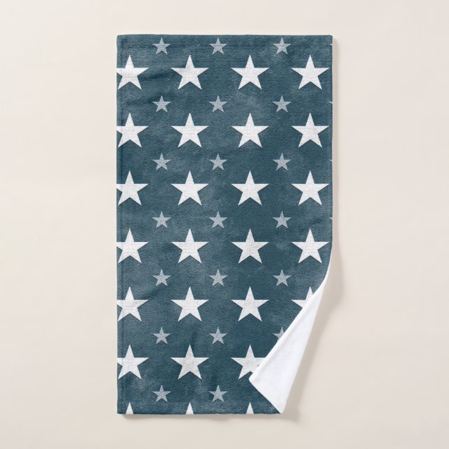 Étoile patriotique en bleu et blanc (Serviette à main)