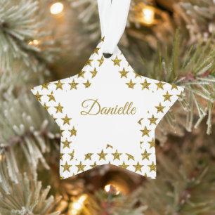 étoile personnalisée avec paillettes dorées pour d